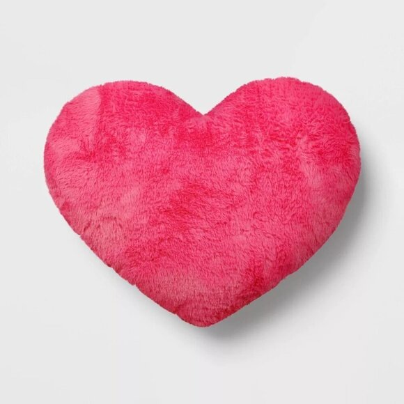 Target Room Essentials Plush Shaped Hearts Throw Pillow Pink - Valentine's Day - Picture 1 of 6
